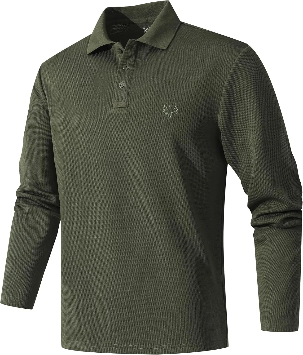Men's Long Sleeve Polo Shirt Quick Dry Performance Tactical Shirts Daily Casual Stylish Collared Shirts for Men