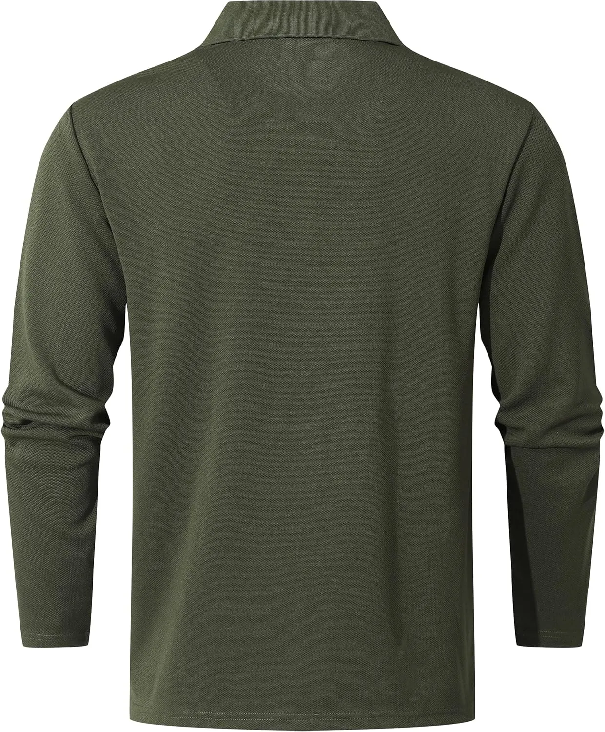 Men's Long Sleeve Polo Shirt Quick Dry Performance Tactical Shirts Daily Casual Stylish Collared Shirts for Men