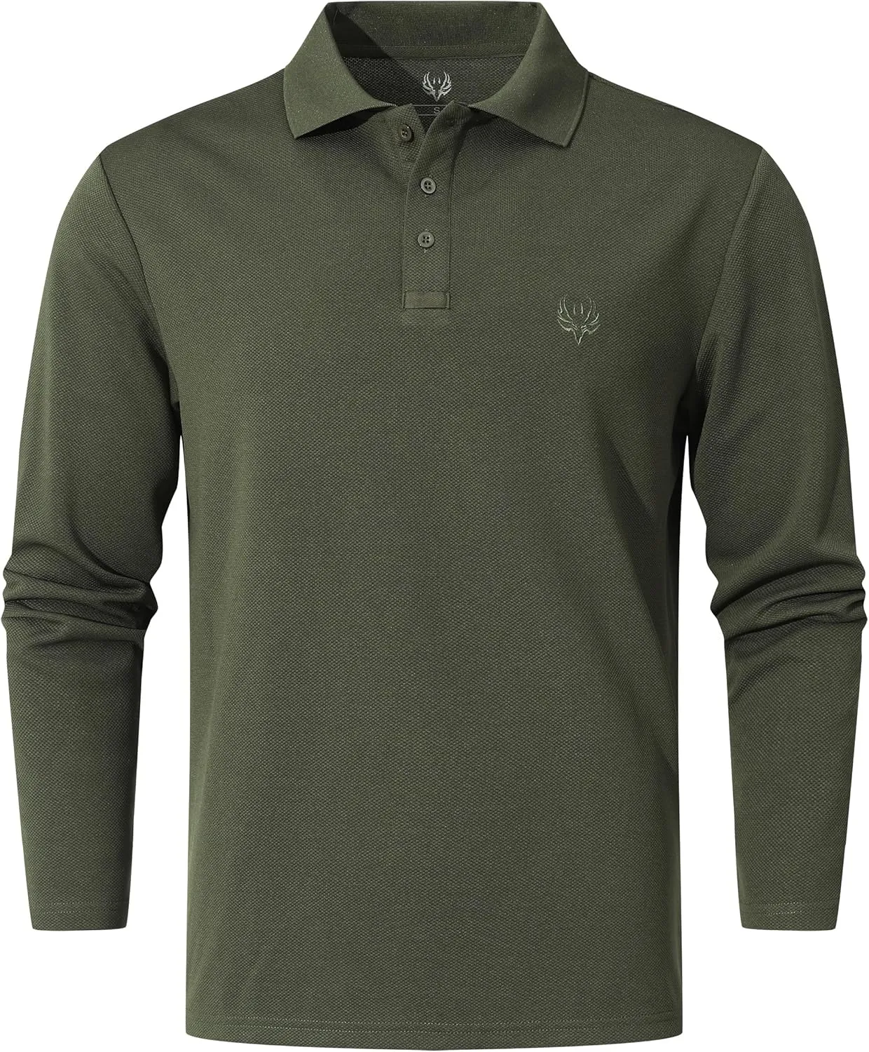 Men's Long Sleeve Polo Shirt Quick Dry Performance Tactical Shirts Daily Casual Stylish Collared Shirts for Men