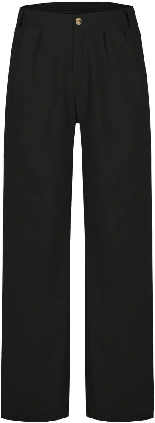 Men's Pleated Casual Pants Loose Fit with Elastic Waist Comfortable Dress Pants for Daily Wear Work Office Leisure