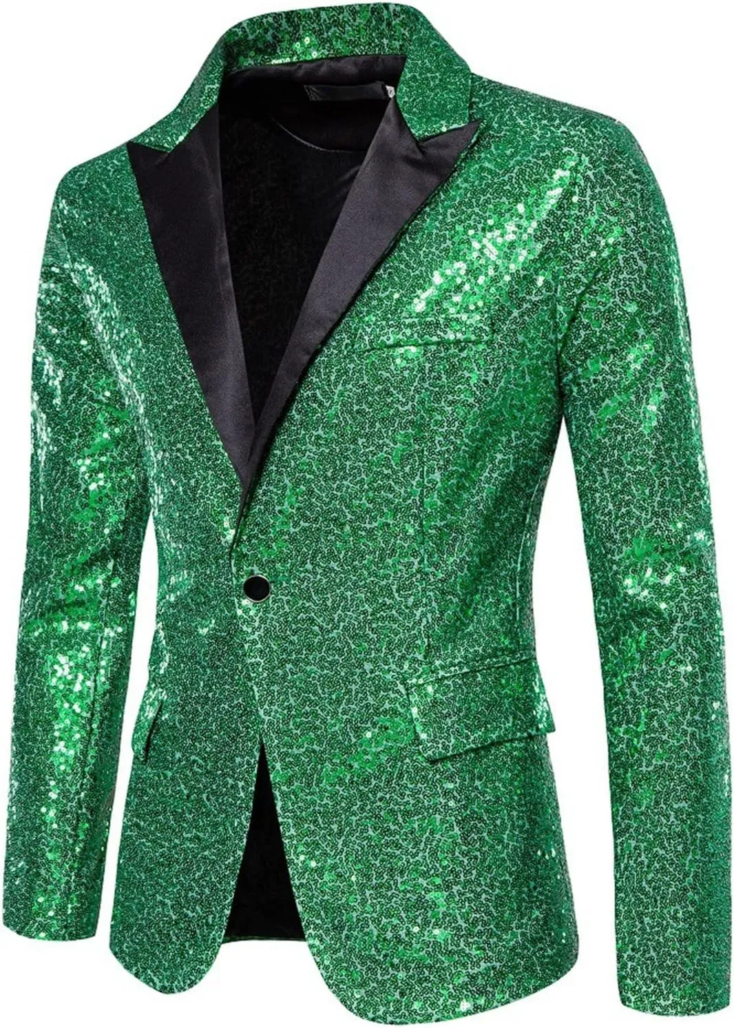 Men's Sequin Blazer Suit One Button Slim Fit Mens Sequin Jacket for Party/Prom/Wedding Shiny Texudo Jackets for Mens