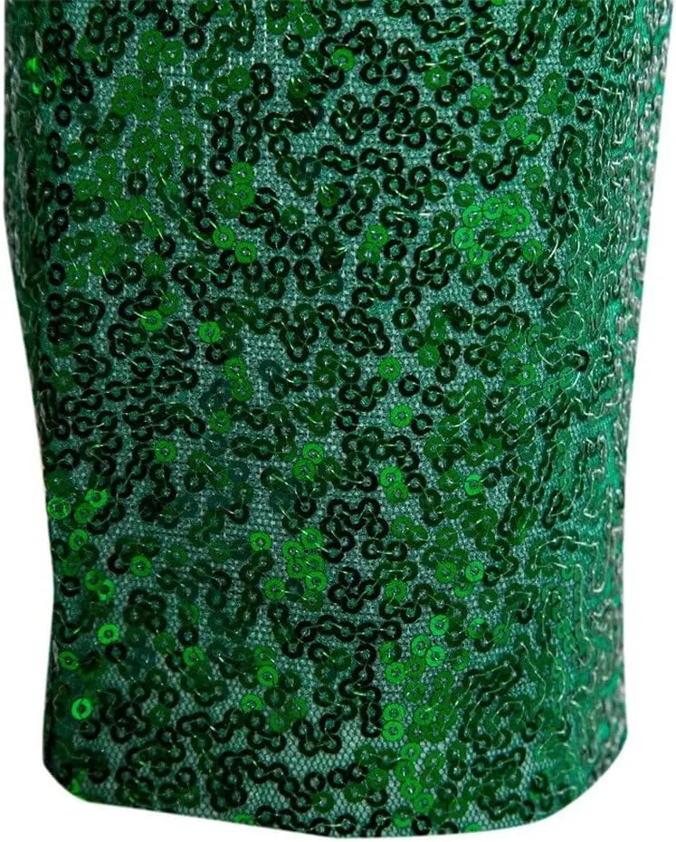 Men's Sequin Blazer Suit One Button Slim Fit Mens Sequin Jacket for Party/Prom/Wedding Shiny Texudo Jackets for Mens