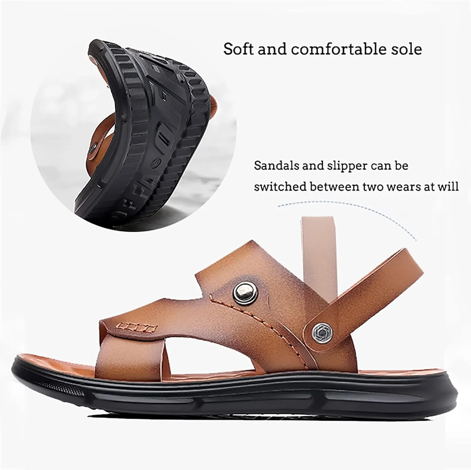 Mens Slide On Sandals Men Sport Sandals Athletic Summer Beach Slides Shoes Outdoor Hiking Thong Flip Rubber Sandal Men