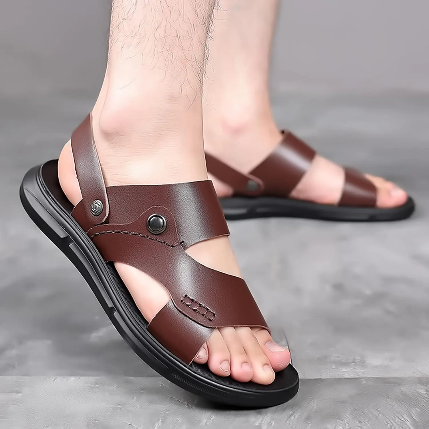 Mens Slide On Sandals Men Sport Sandals Athletic Summer Beach Slides Shoes Outdoor Hiking Thong Flip Rubber Sandal Men