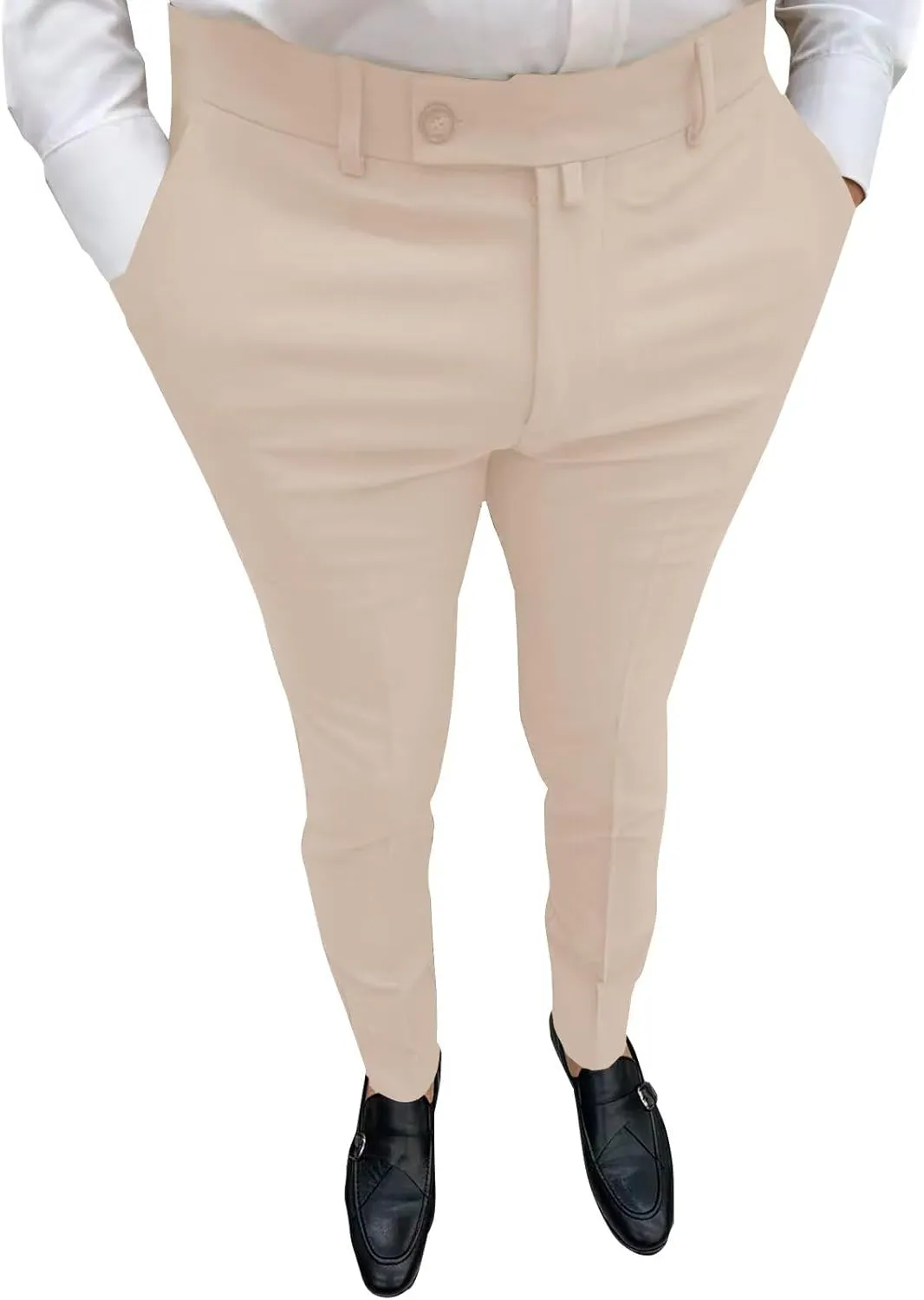 Mens Slim Fit & Classic Fit Pants for Men Classic Fit Stretch Chino Pant Formal Dress Pants