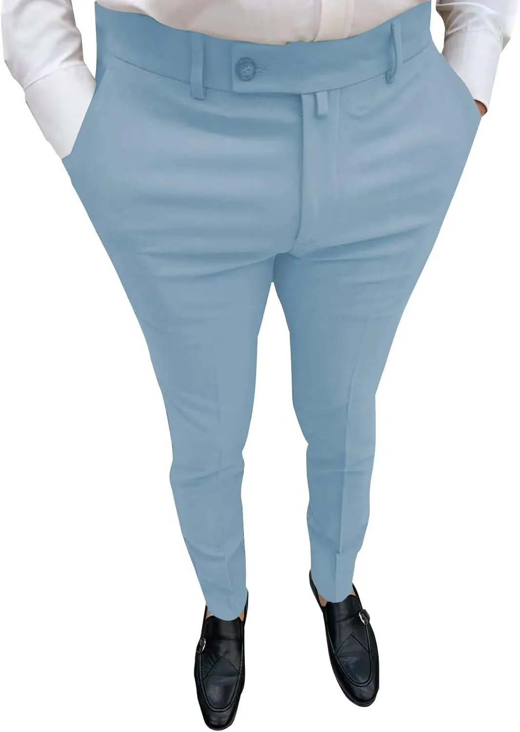 Mens Slim Fit & Classic Fit Pants for Men Classic Fit Stretch Chino Pant Formal Dress Pants