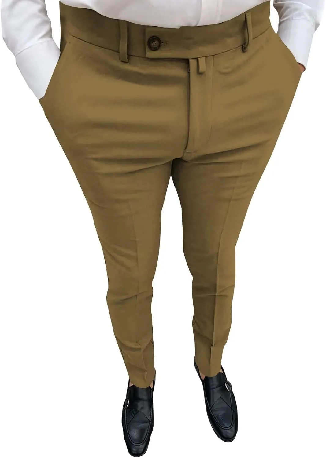Mens Slim Fit & Classic Fit Pants for Men Classic Fit Stretch Chino Pant Formal Dress Pants