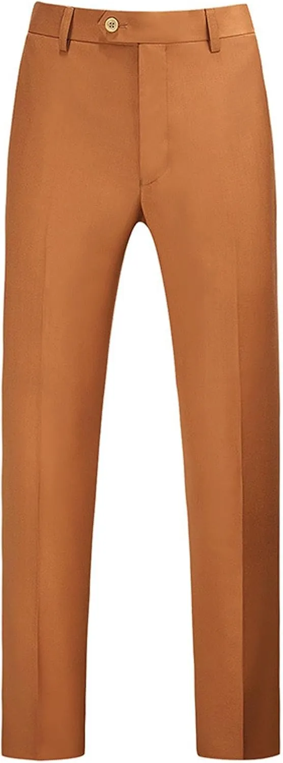 Mens Slim Fit Golf Pants Stretch Flat Front Straight Leg Chinos Dress Pant Big and Tall Casual Wrinkle Free Suit Pant