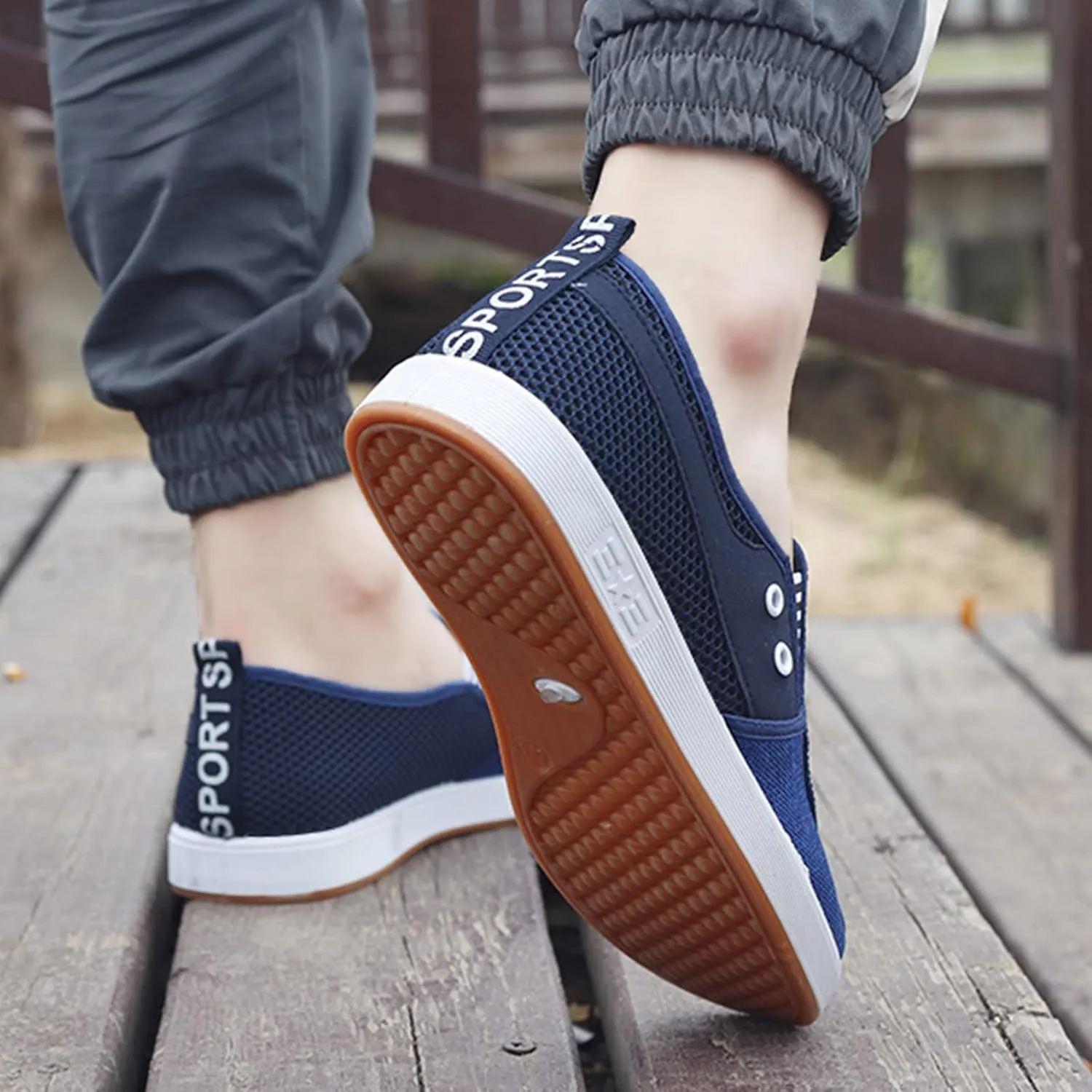 Mens Slip on Sneakers Breathable Tennis Shoes Casual Fashion Walking Shoes Loafers Shoes for Golf Business