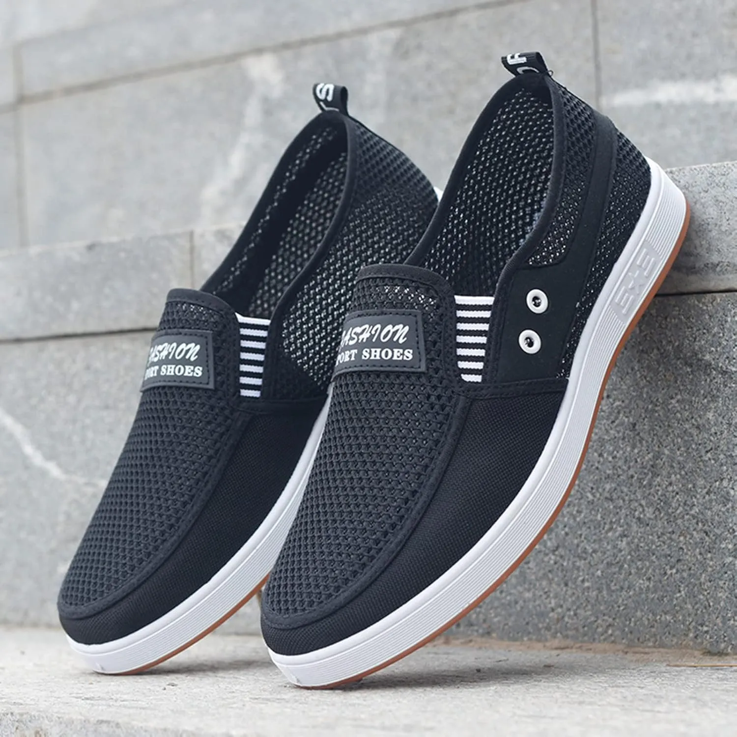 Mens Slip on Sneakers Breathable Tennis Shoes Casual Fashion Walking Shoes Loafers Shoes for Golf Business