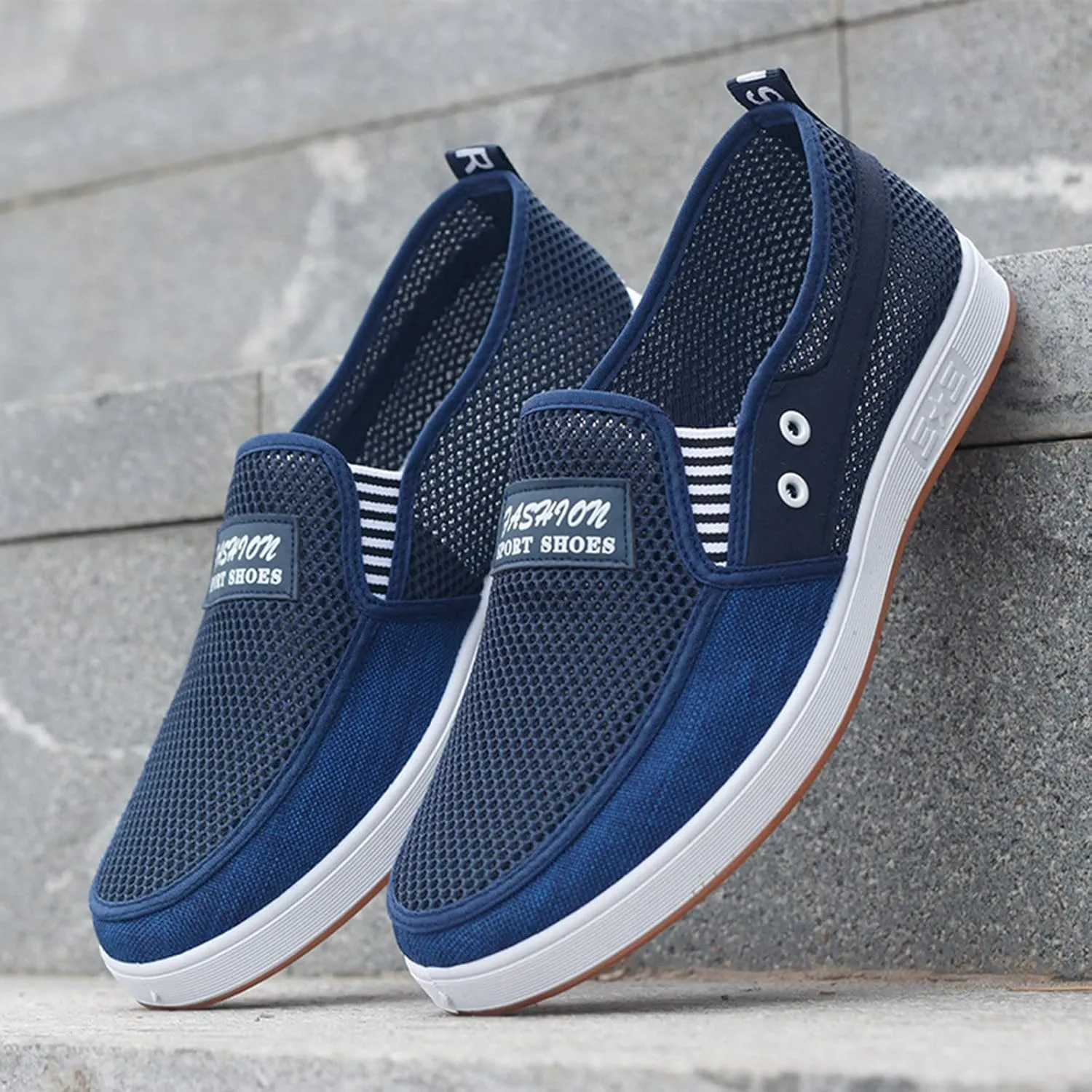 Mens Slip on Sneakers Breathable Tennis Shoes Casual Fashion Walking Shoes Loafers Shoes for Golf Business