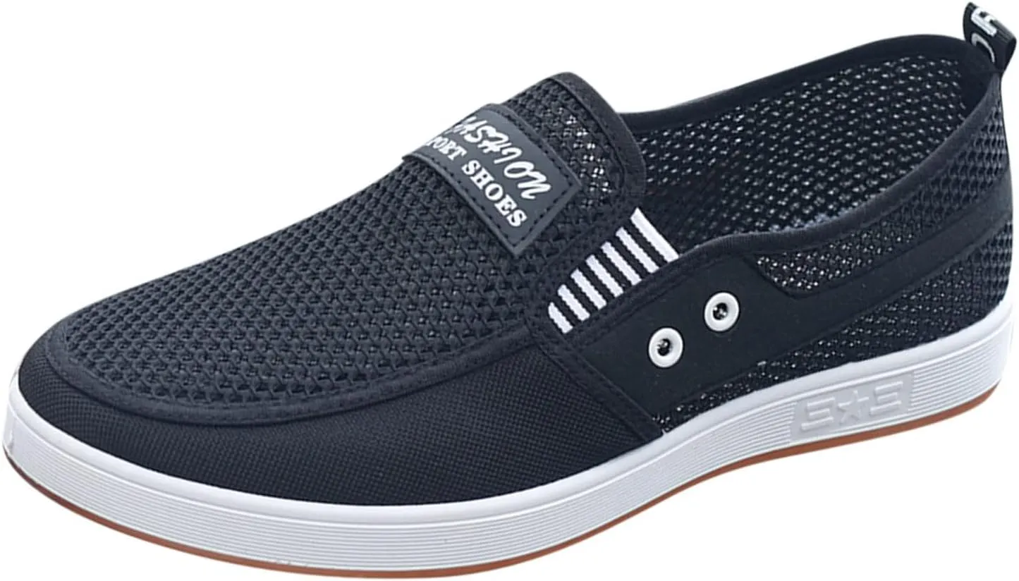 Mens Slip on Sneakers Breathable Tennis Shoes Casual Fashion Walking Shoes Loafers Shoes for Golf Business