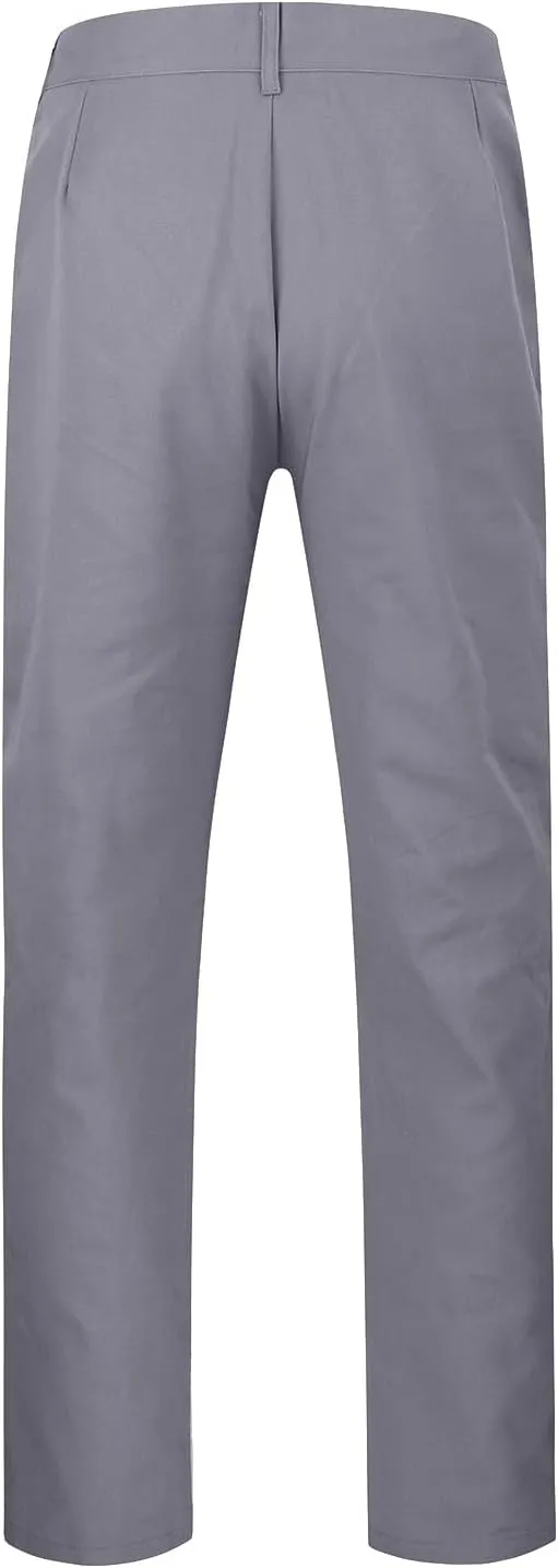 Mens Solid Color Tight Leisure Pants Mid Waist Multi Pockets Tactical Business Trouser Dressy Casual Outdoor Versatile Pants