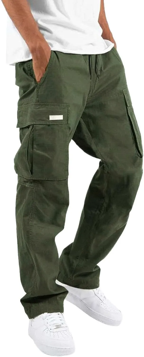 Mens Stretch Work Pants Regular fit with Multi Pocket Quick Dry Summer Sport Pants for Men Daily and Cargo wear