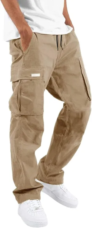 Mens Stretch Work Pants Regular fit with Multi Pocket Quick Dry Summer Sport Pants for Men Daily and Cargo wear