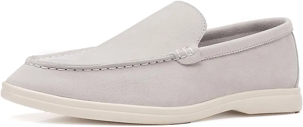 Men's Suede Loafers Slip-On Casual Dress Shoes Lightweight Walking Moccasins with Comfort Sole for Office Work Daily Travel