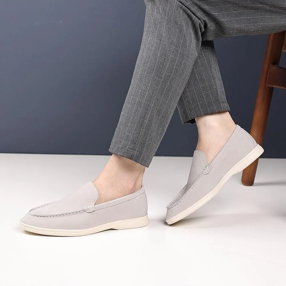 Men's Suede Loafers Slip-On Casual Dress Shoes Lightweight Walking Moccasins with Comfort Sole for Office Work Daily Travel