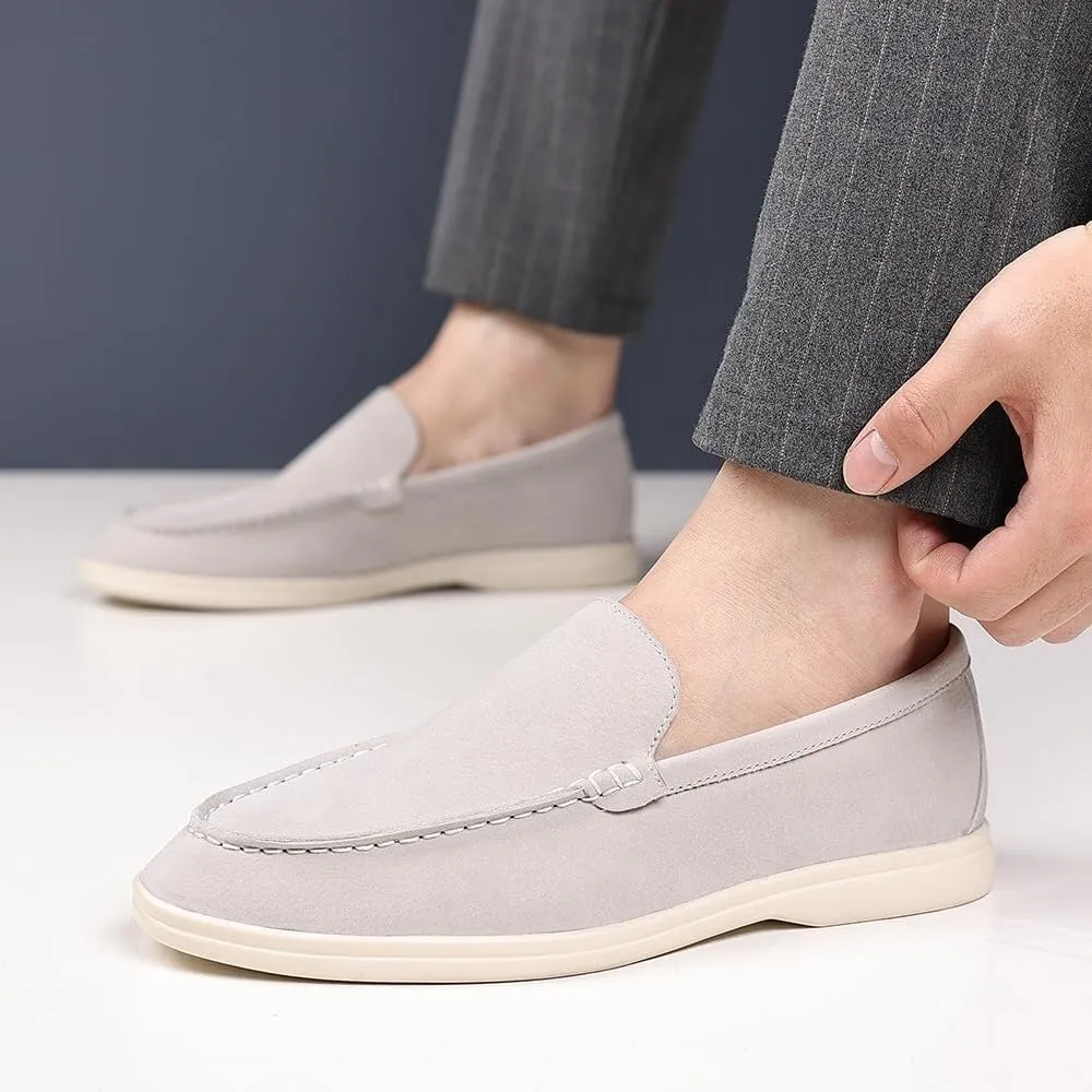 Men's Suede Loafers Slip-On Casual Dress Shoes Lightweight Walking Moccasins with Comfort Sole for Office Work Daily Travel