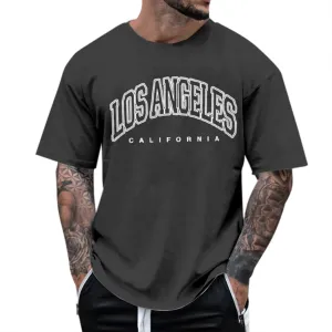 Men's T Shirt Printed Short Sleeve O Neck Outdoor Workout Regular Fit Tees True Comfort Fashion Tops