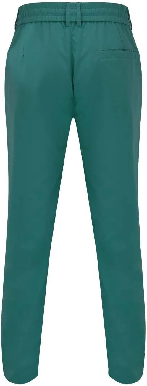 Mens Tapered Pants Casual Linen Pants Elastic Waist Slim Fit Beach Yoga Business Lightweight Cotton Trousers with Pockets