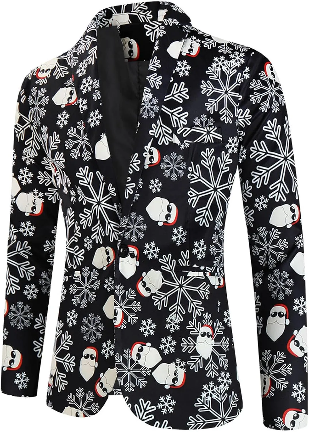 Men's Ugly Christmas Suit Jacket Plus Size Funny Xmas Party Blazer Sport Coats