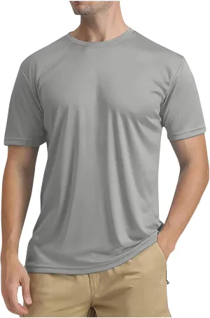 Men's UPF 50  Sun Protection Fishing Shirt Short Sleeve Quick Dry Rash Guard Swim Shirts Performance Hiking T-Shirt