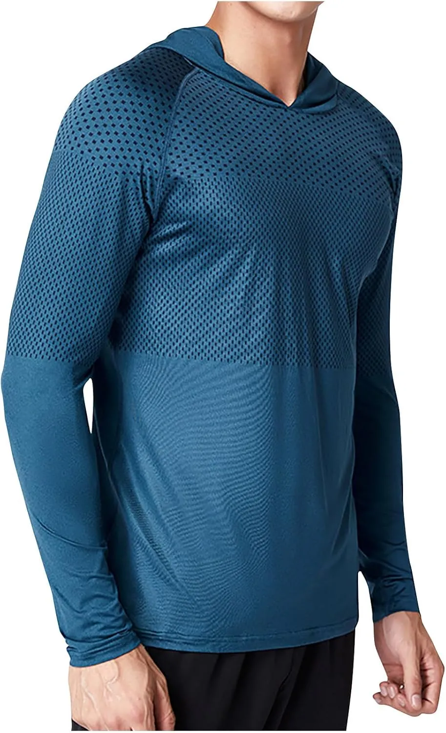 Mens UPF 50  Sun Protection Hoodie Long Sleeve Rash Guard Outdoor Lightweight Quick Dry Fishing Shirts SPF UV Shirts