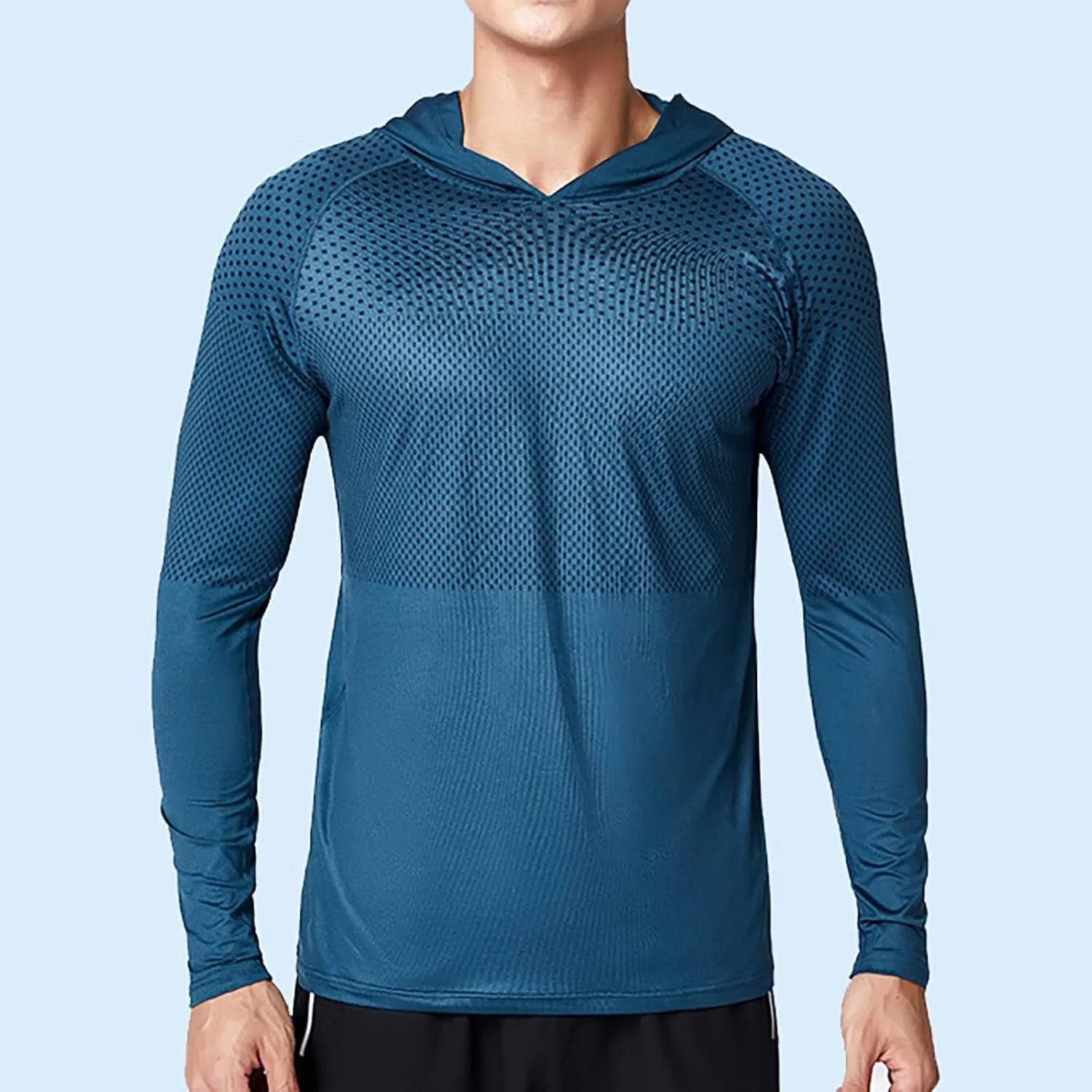 Mens UPF 50  Sun Protection Hoodie Long Sleeve Rash Guard Outdoor Lightweight Quick Dry Fishing Shirts SPF UV Shirts