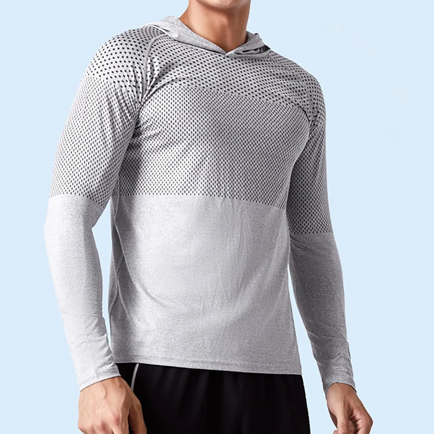 Mens UPF 50  Sun Protection Hoodie Long Sleeve Rash Guard Outdoor Lightweight Quick Dry Fishing Shirts SPF UV Shirts