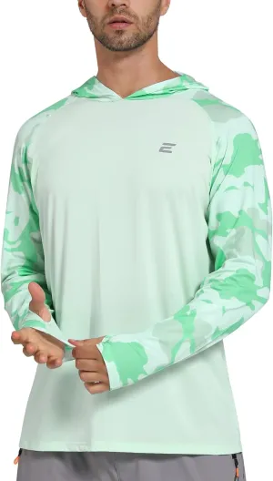 Men's UPF 50  Sun Protection Hoodie Shirts UV SPF Long Sleeve Rash Guard Fishing Swim Shirts Quick Dry