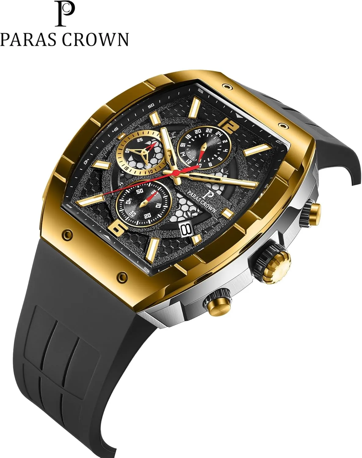Mens Watches Analog Quartz Luxury 50M Waterproof Tonneau Watches for Men Japanese Movement Stainless Steel Case Luminous Sport Watch