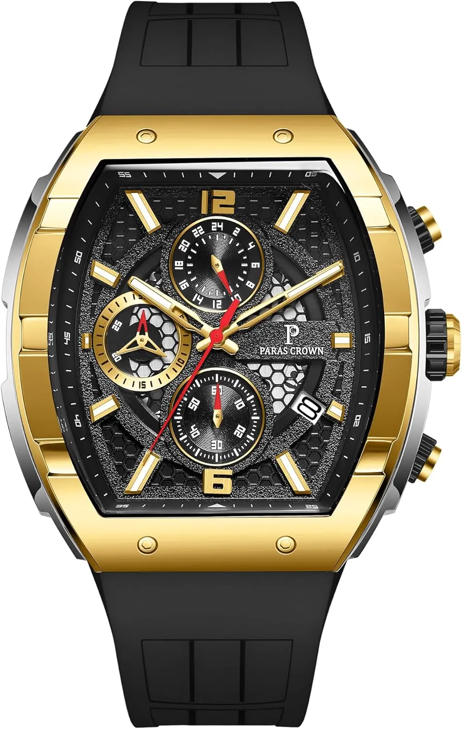 Mens Watches Analog Quartz Luxury 50M Waterproof Tonneau Watches for Men Japanese Movement Stainless Steel Case Luminous Sport Watch