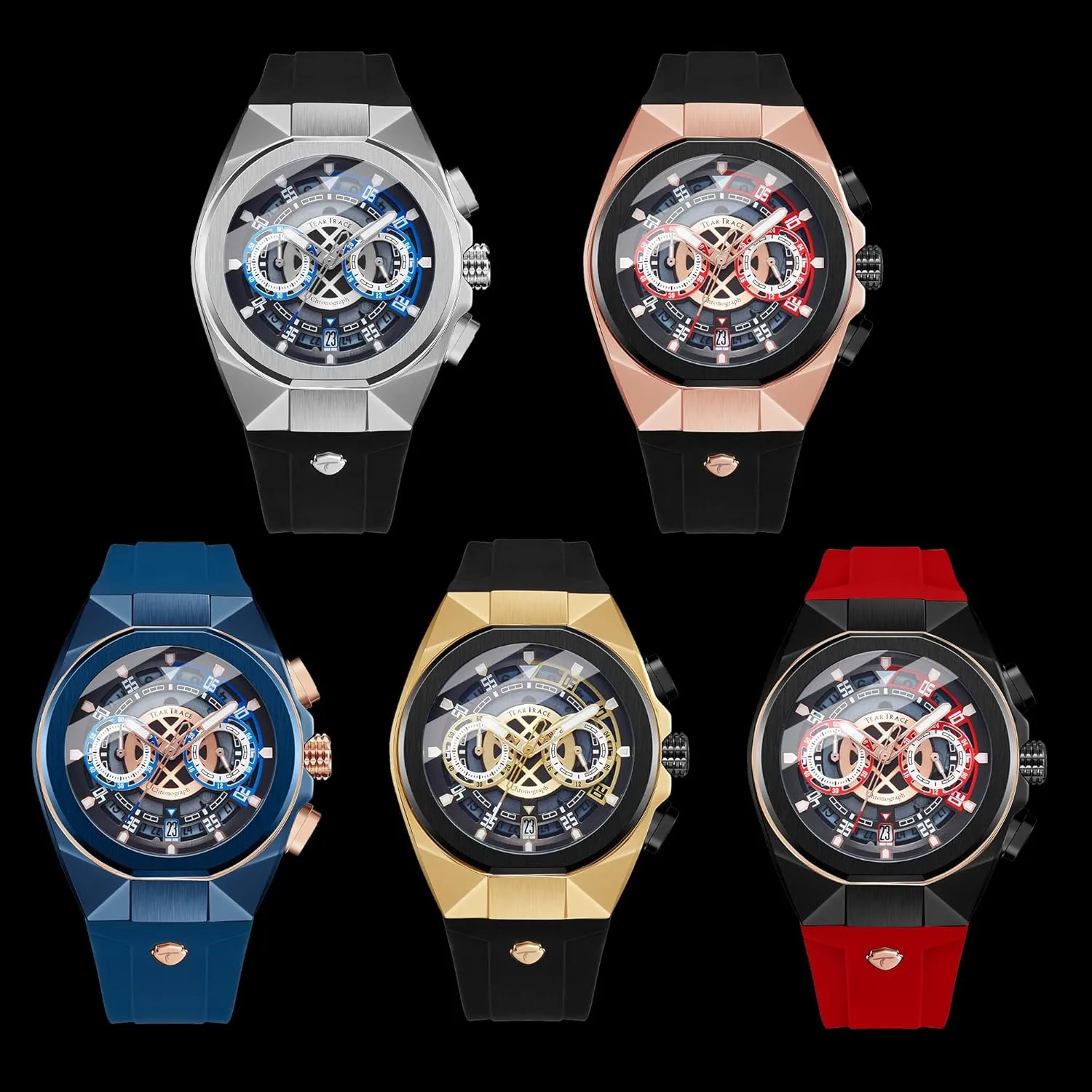 Mens Watches Analog Waterproof Fashion Date Wrist Watch, Skeleton Tonneau Watches for Men with Chronograph,Ideal for Sports Enthusiasts & Daily Wear - Perfect Gifts for Men