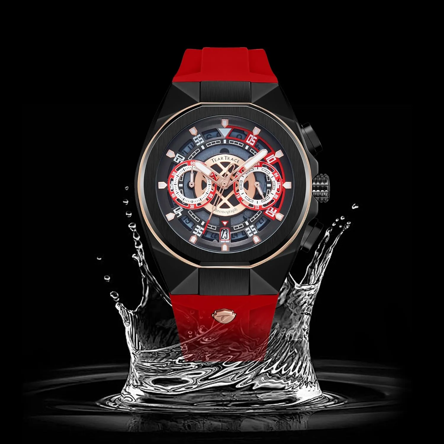 Mens Watches Analog Waterproof Fashion Date Wrist Watch, Skeleton Tonneau Watches for Men with Chronograph,Ideal for Sports Enthusiasts & Daily Wear - Perfect Gifts for Men