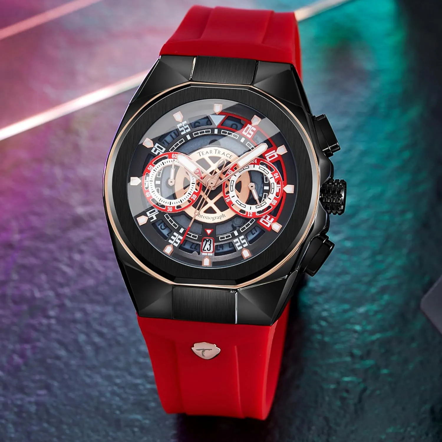 Mens Watches Analog Waterproof Fashion Date Wrist Watch, Skeleton Tonneau Watches for Men with Chronograph,Ideal for Sports Enthusiasts & Daily Wear - Perfect Gifts for Men