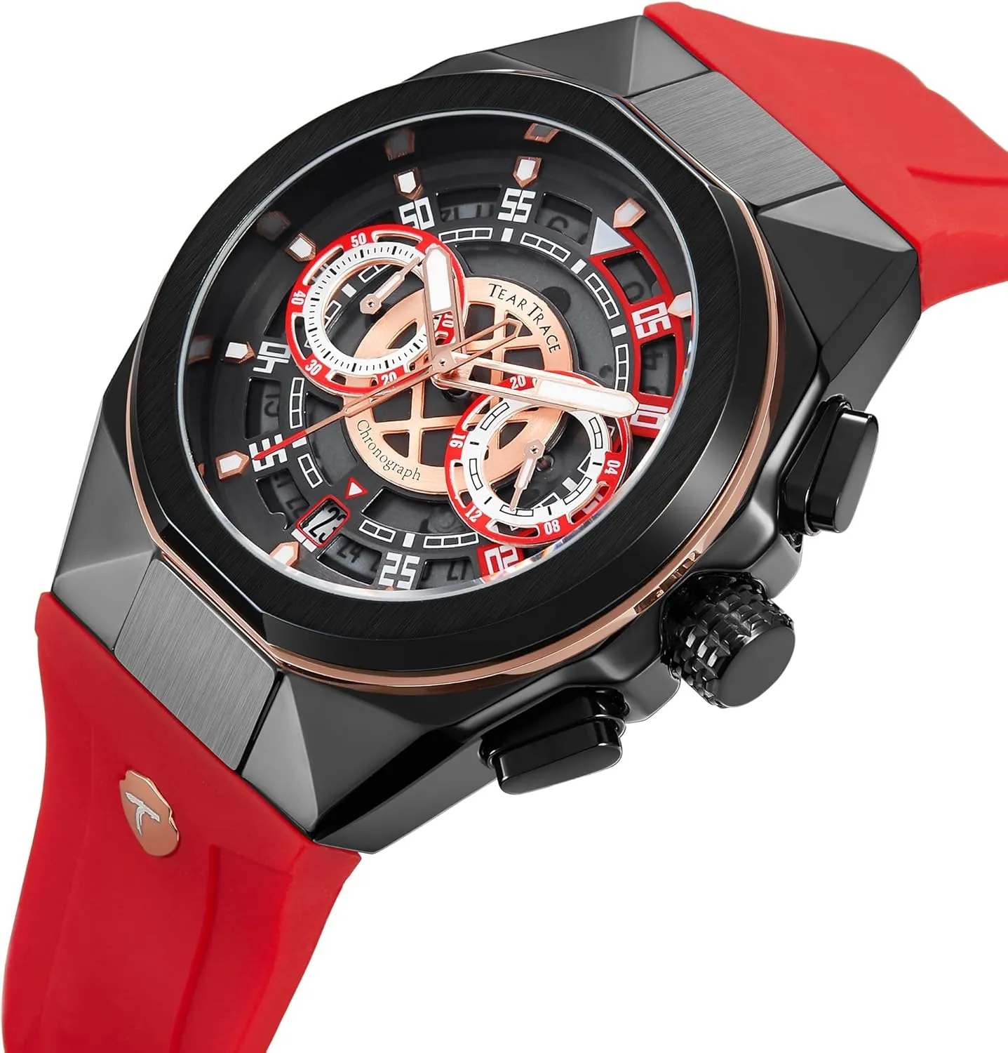 Mens Watches Analog Waterproof Fashion Date Wrist Watch, Skeleton Tonneau Watches for Men with Chronograph,Ideal for Sports Enthusiasts & Daily Wear - Perfect Gifts for Men