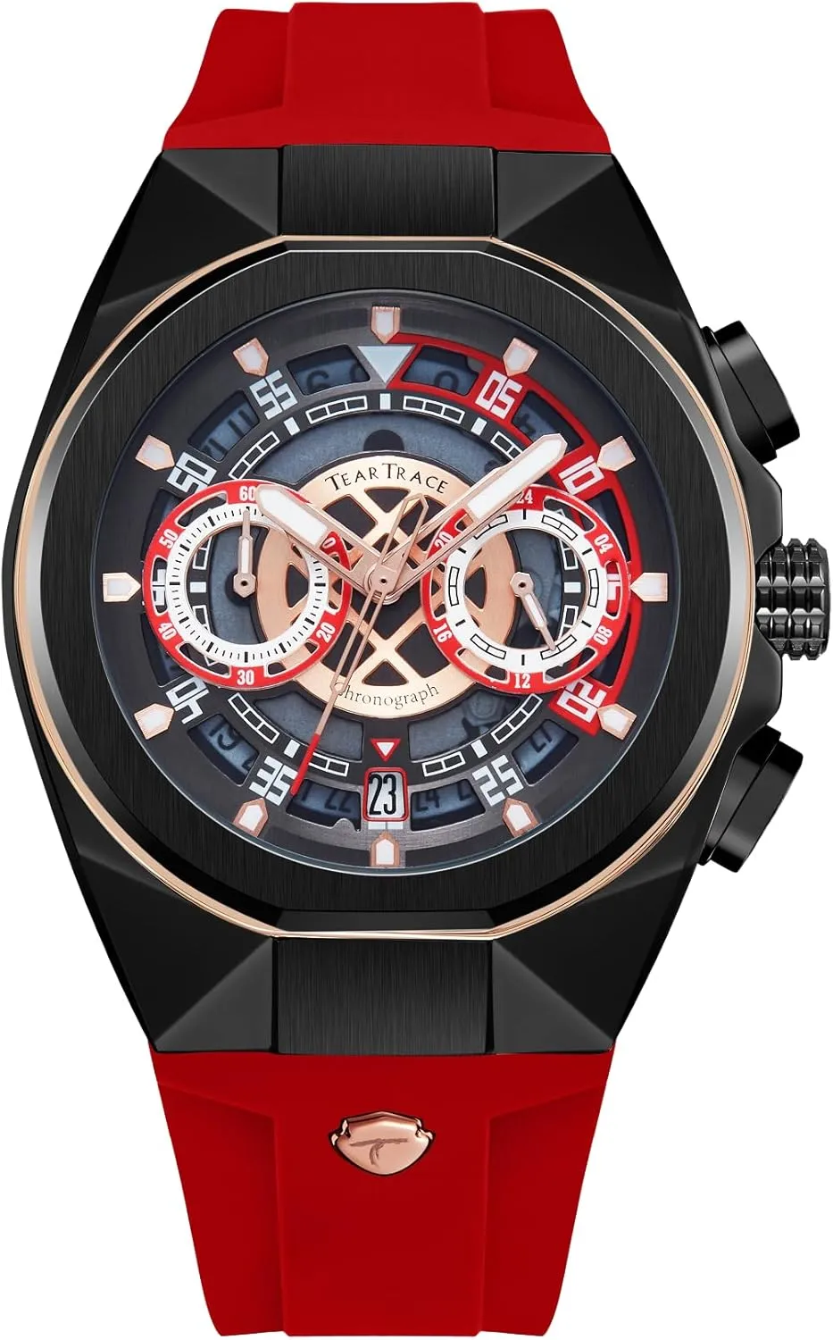 Mens Watches Analog Waterproof Fashion Date Wrist Watch, Skeleton Tonneau Watches for Men with Chronograph,Ideal for Sports Enthusiasts & Daily Wear - Perfect Gifts for Men