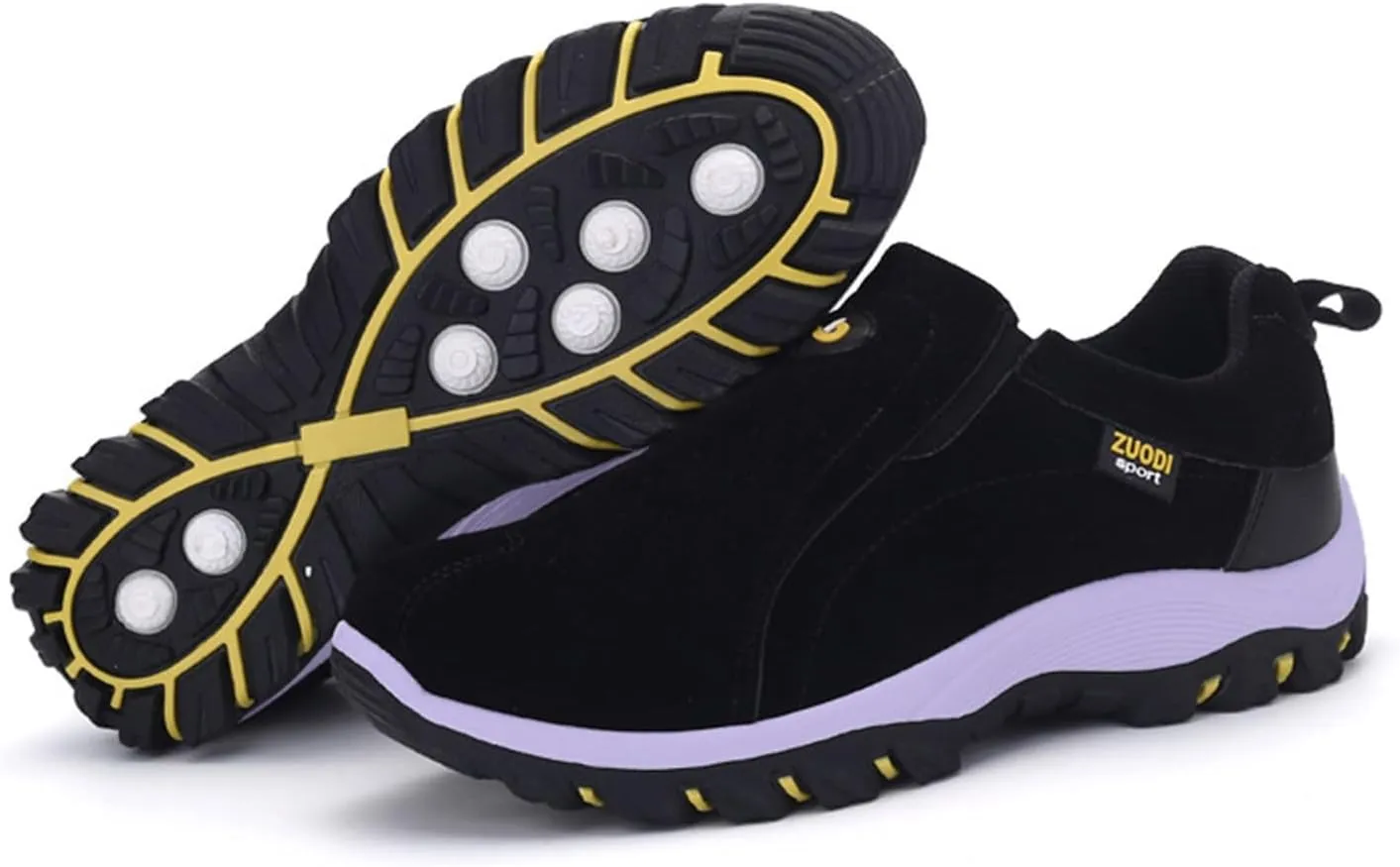 Men's Wide Hiking Shoes Slip on Loafers Trekking Sneakers Comfortable Walking Shoes with Arch Support