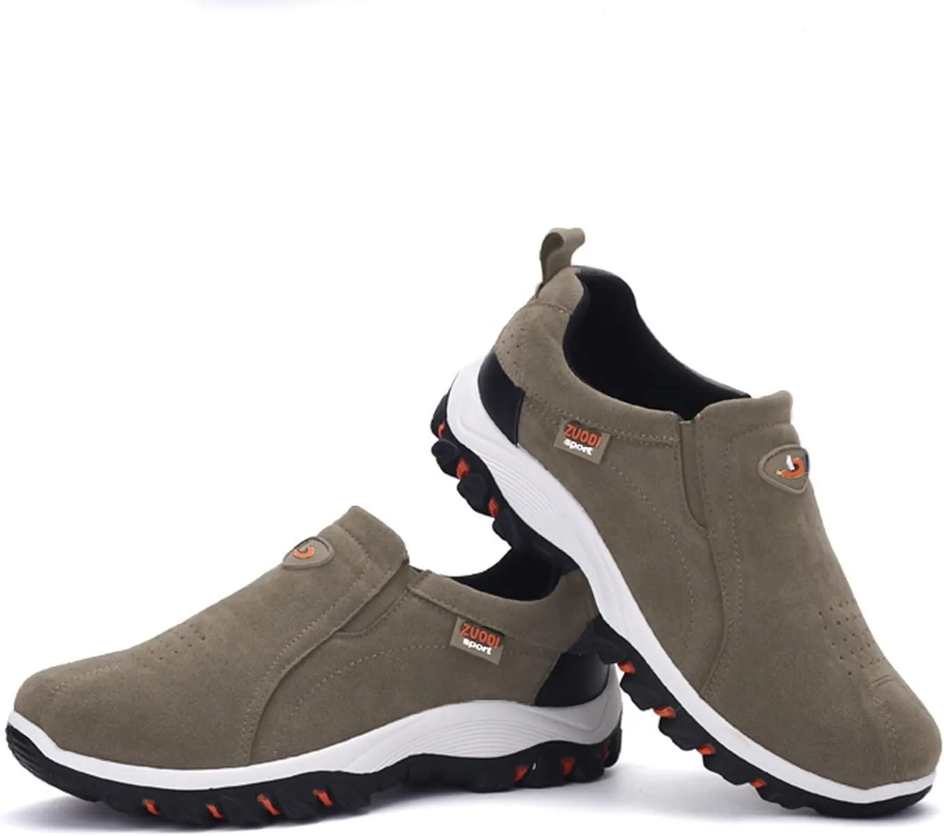 Men's Wide Hiking Shoes Slip on Loafers Trekking Sneakers Comfortable Walking Shoes with Arch Support