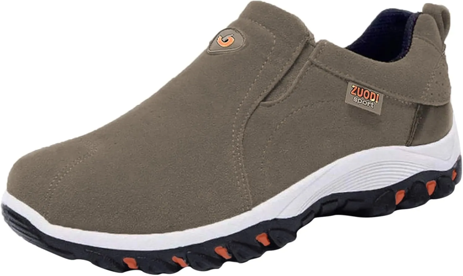 Men's Wide Hiking Shoes Slip on Loafers Trekking Sneakers Comfortable Walking Shoes with Arch Support