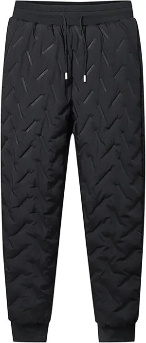 Mens Winter Warm Utility Down Pants Sassy High Waisted Compression Snow Trousers Outdoor Climbing Down Pants Warm Pants