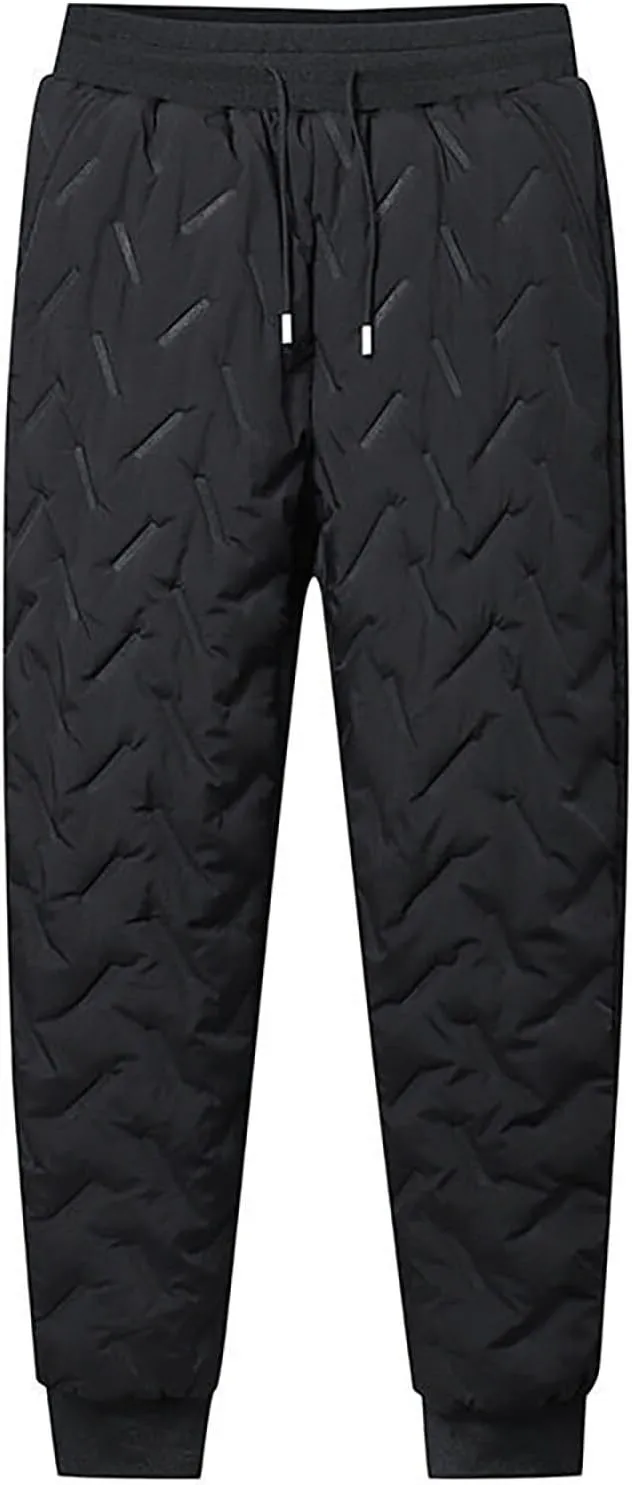 Mens Winter Warm Utility Down Pants Sassy High Waisted Compression Snow Trousers Outdoor Climbing Down Pants Warm Pants