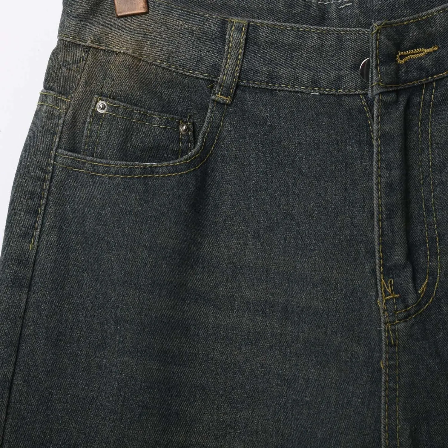 Mens Y2K Baggy Jean Shorts Summer Casual Hip Hop Skateboard Pants Loose Denim Shorts with Pockets Streetwear