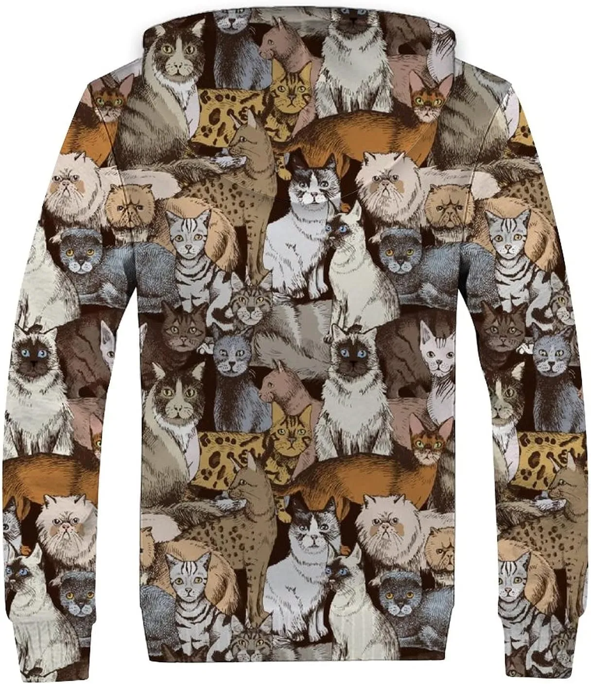 Men's Zip Up Hoodie Heavyweight Winter Sweatshirt Fleece Sherpa Lined Warm Jacket for Men Women S-3XL