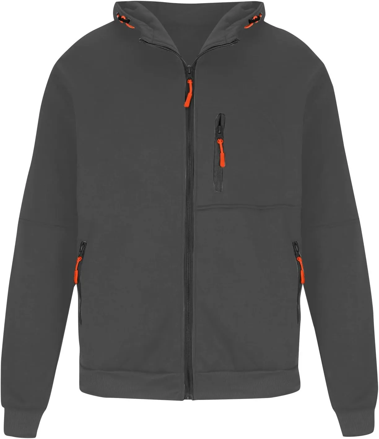 Men's Zip-Up Hoodie Solid Colour Slim Jacket Casual Long Sleeve Pocket Coat Lightweight Warm Tops