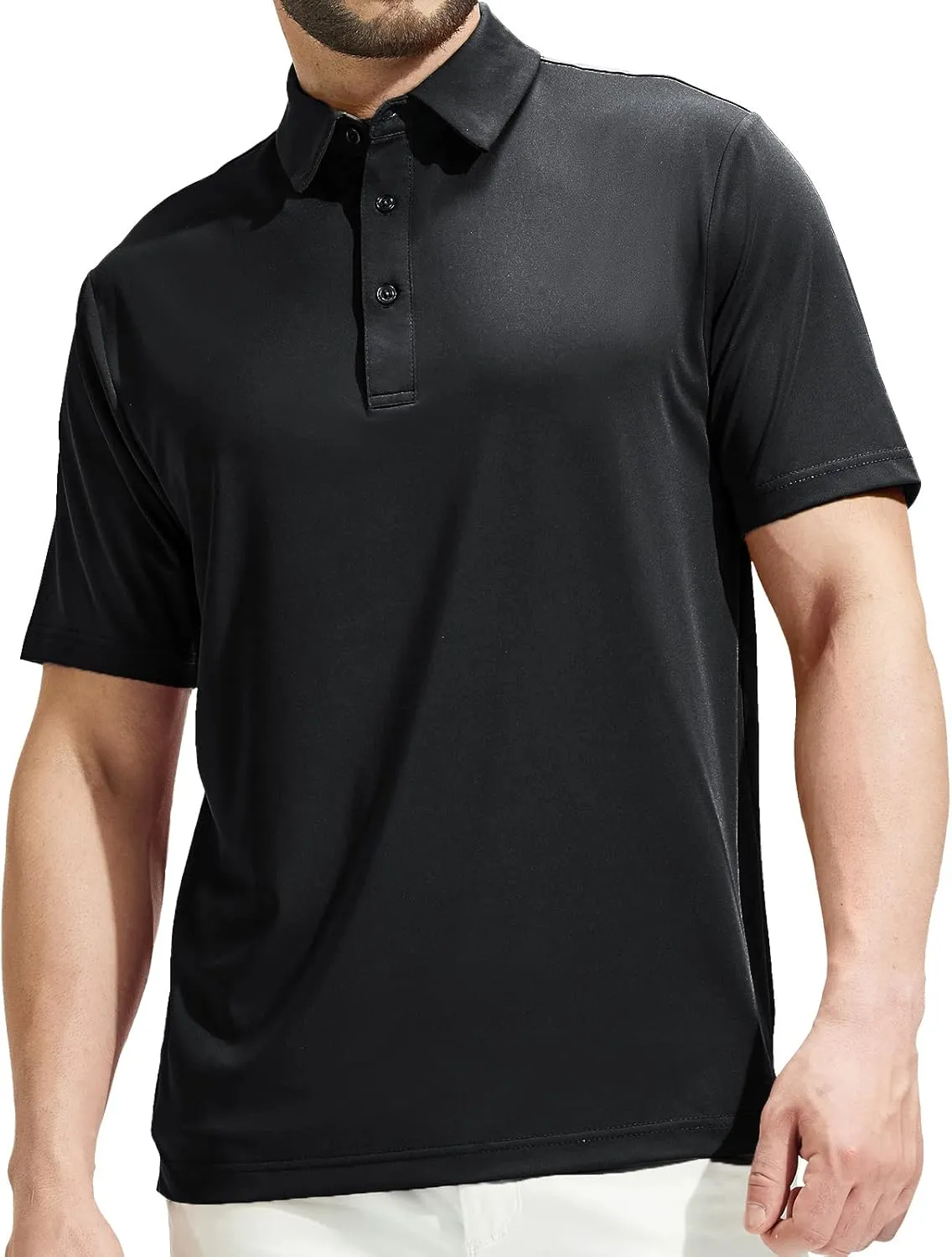 MIER Men's Golf Polo Shirt Short Sleeve Sun Protection Outdoor Sport Shirts Quick Dry
