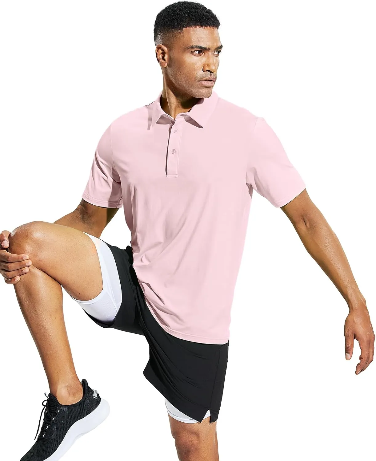 MIER Men's Golf Polo Shirt Short Sleeve Sun Protection Outdoor Sport Shirts Quick Dry