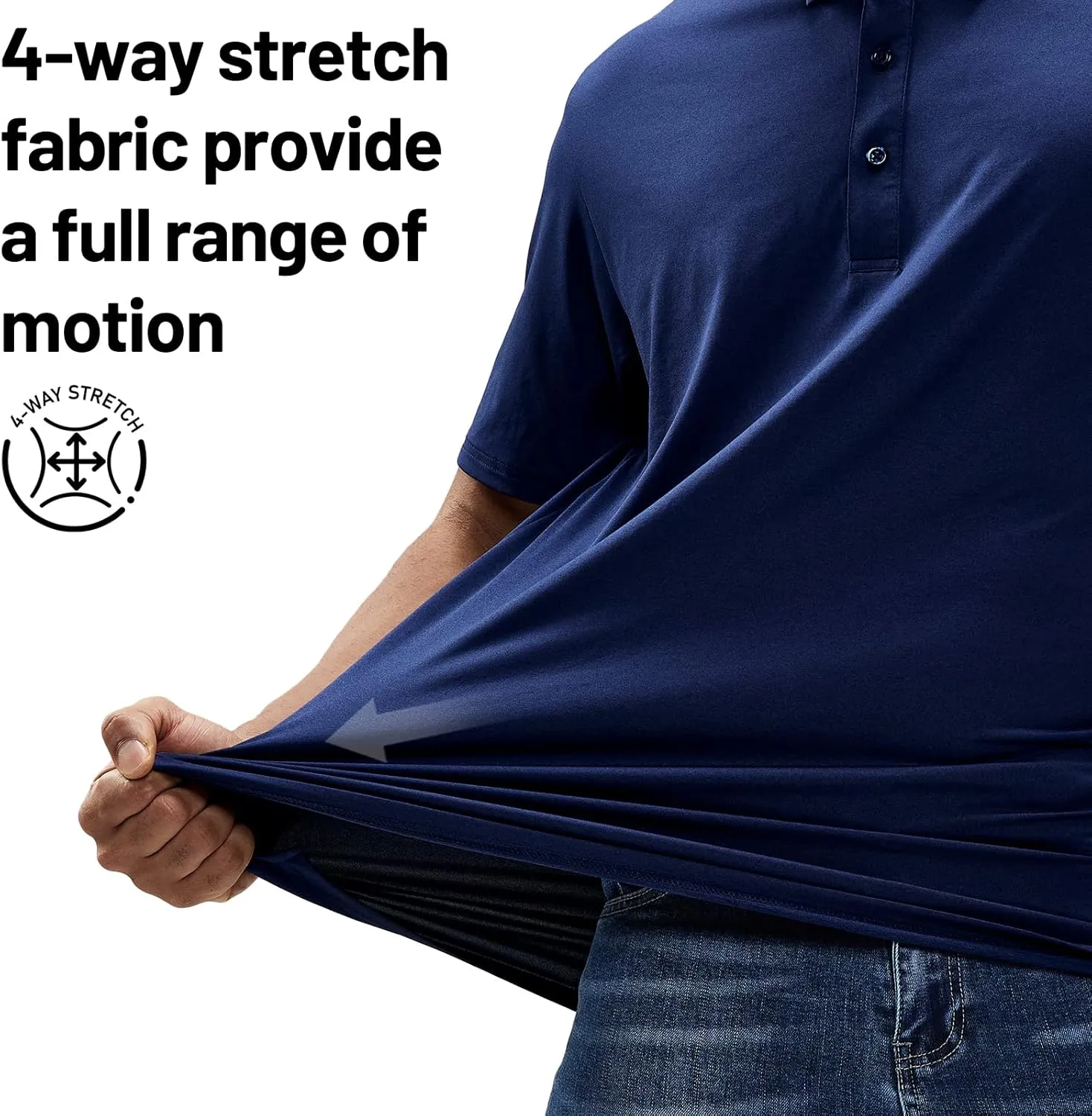 MIER Men's Golf Polo Shirt Short Sleeve Sun Protection Outdoor Sport Shirts Quick Dry