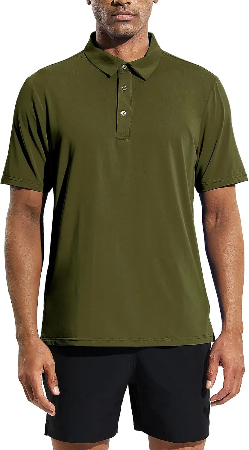 MIER Men's Golf Polo Shirt Short Sleeve Sun Protection Outdoor Sport Shirts Quick Dry