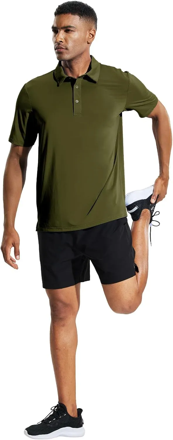 MIER Men's Golf Polo Shirt Short Sleeve Sun Protection Outdoor Sport Shirts Quick Dry
